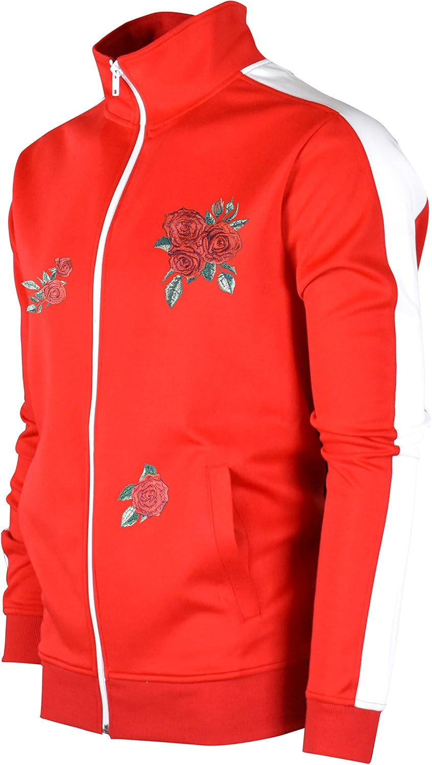 -TRACK JACKET Mens Urban Hip Hop Premium Track Jacket - Slim Fit Side Taping Sportswear Urbanwear Streetwear Top