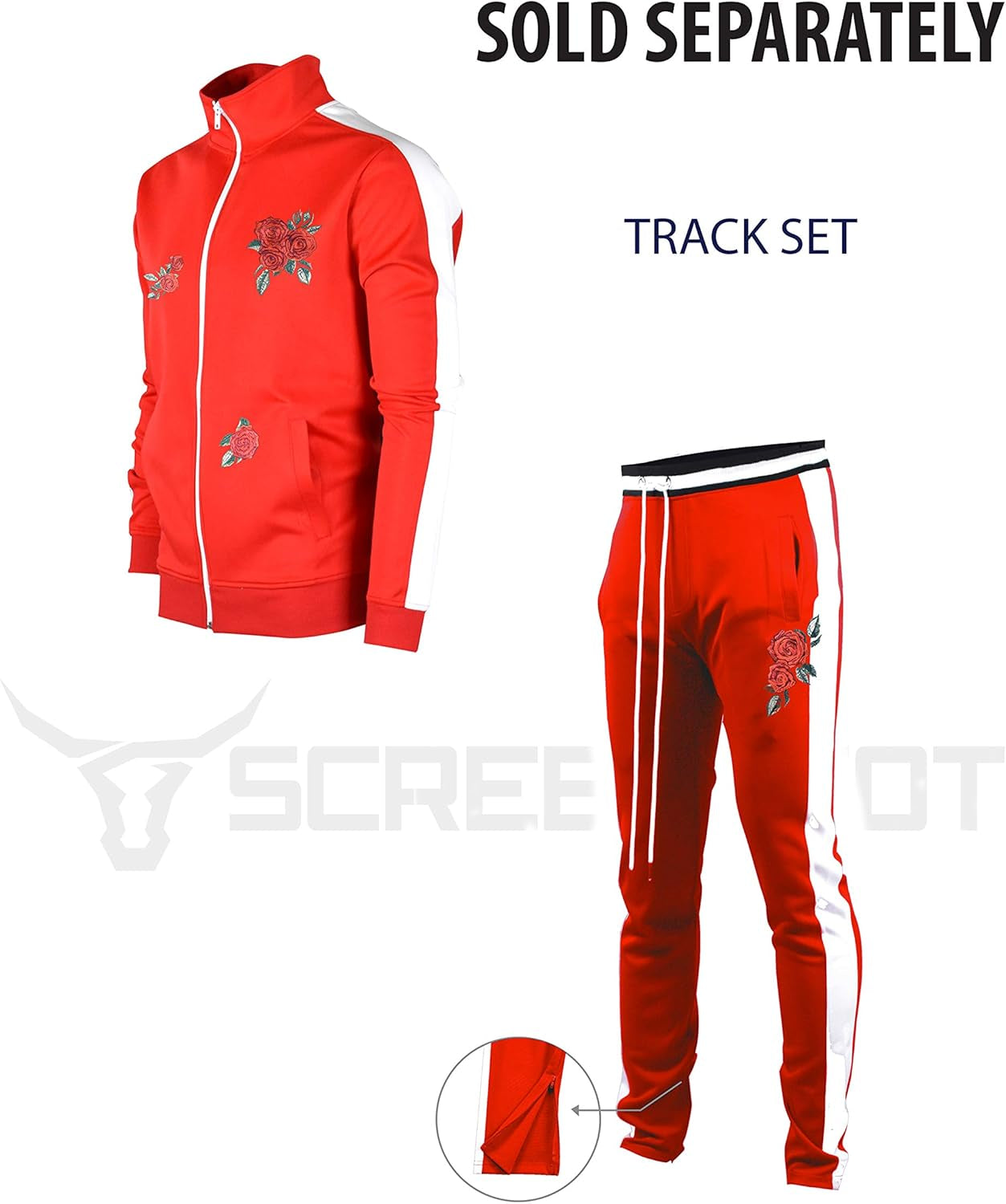 -TRACK JACKET Mens Urban Hip Hop Premium Track Jacket - Slim Fit Side Taping Sportswear Urbanwear Streetwear Top