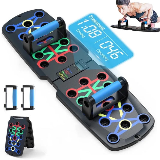 Tablero Push up Con Conteo Automático, Barra Push up Portátil Multifuncional Plegable 10 En 1, Asas Push up Para El Suelo, Equipo De Entrenamiento De Fuerza Profesional Con Temporizador